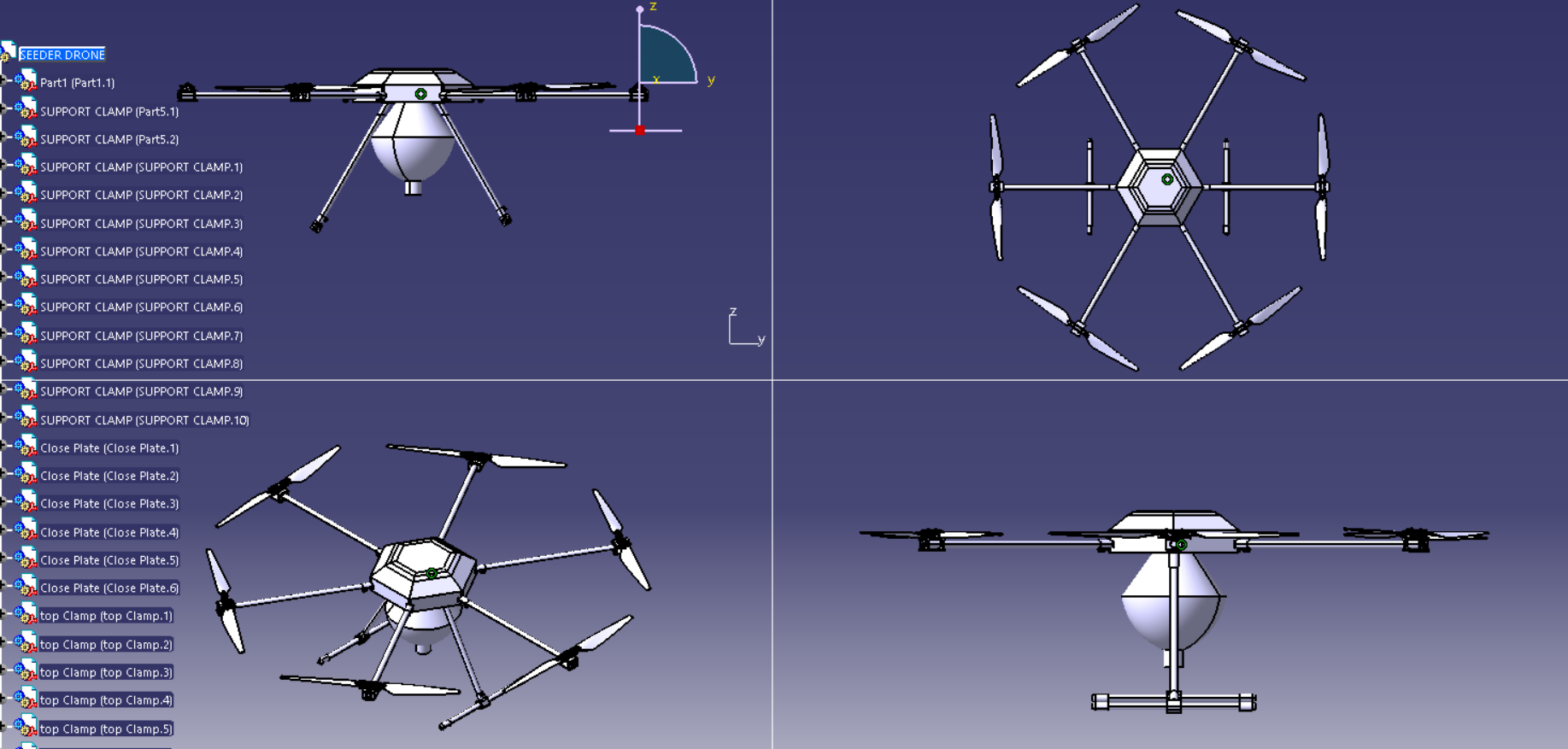 六旋翼无人机播种机